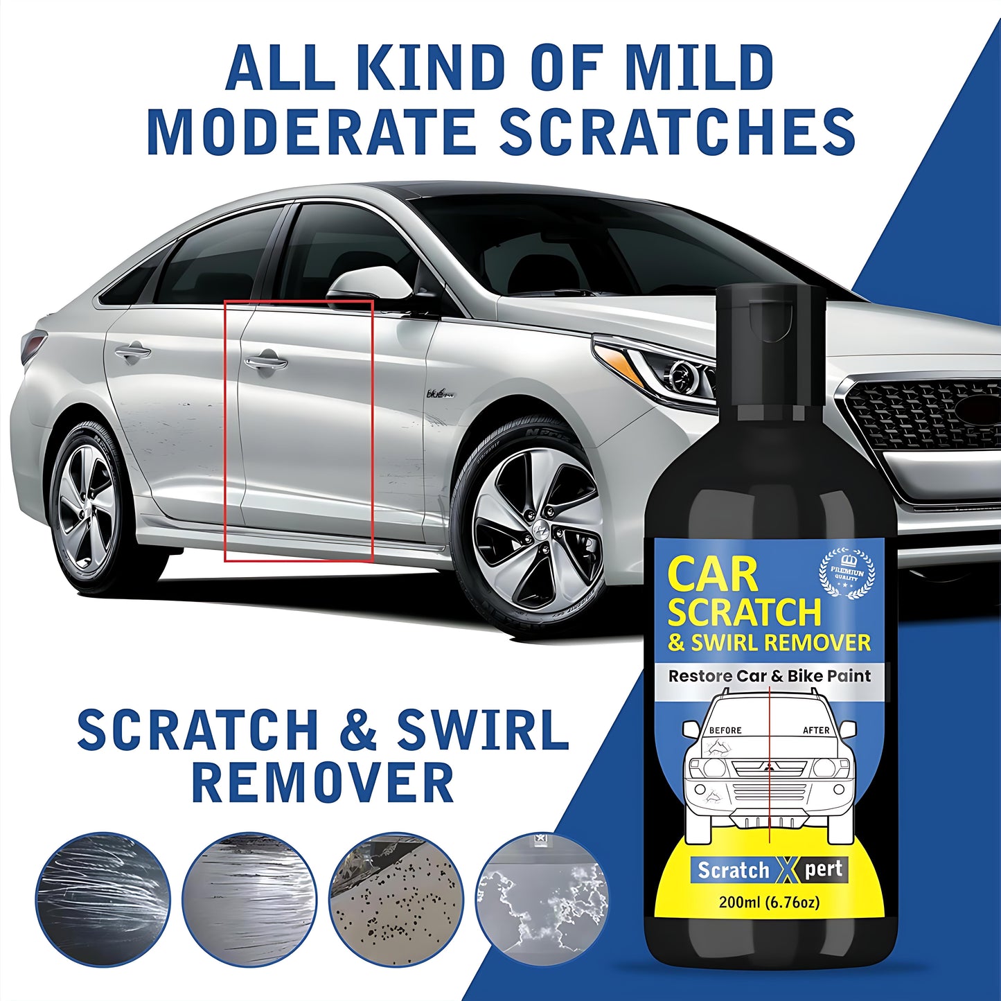 Car Scratch Removal Kit 200ML(Pack Of 2)