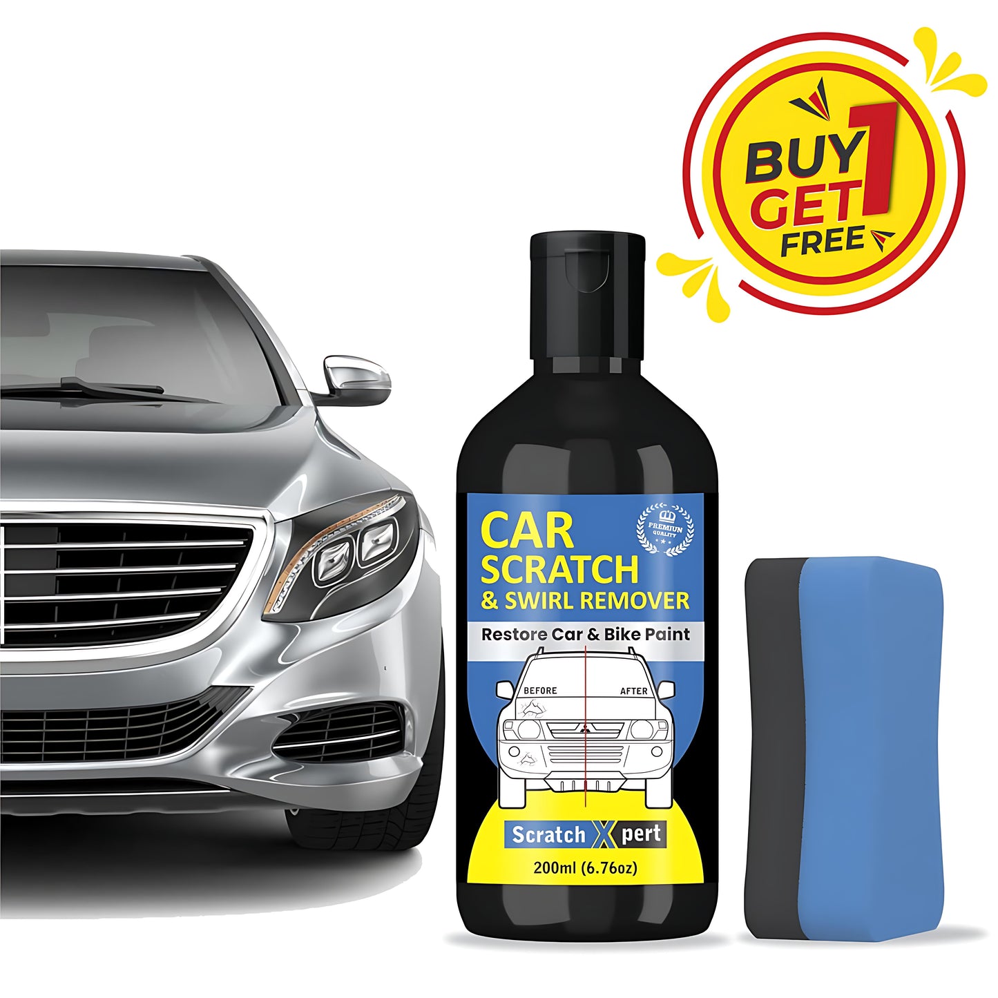 Car Scratch Removal Kit  200ML(Pack Of 2)